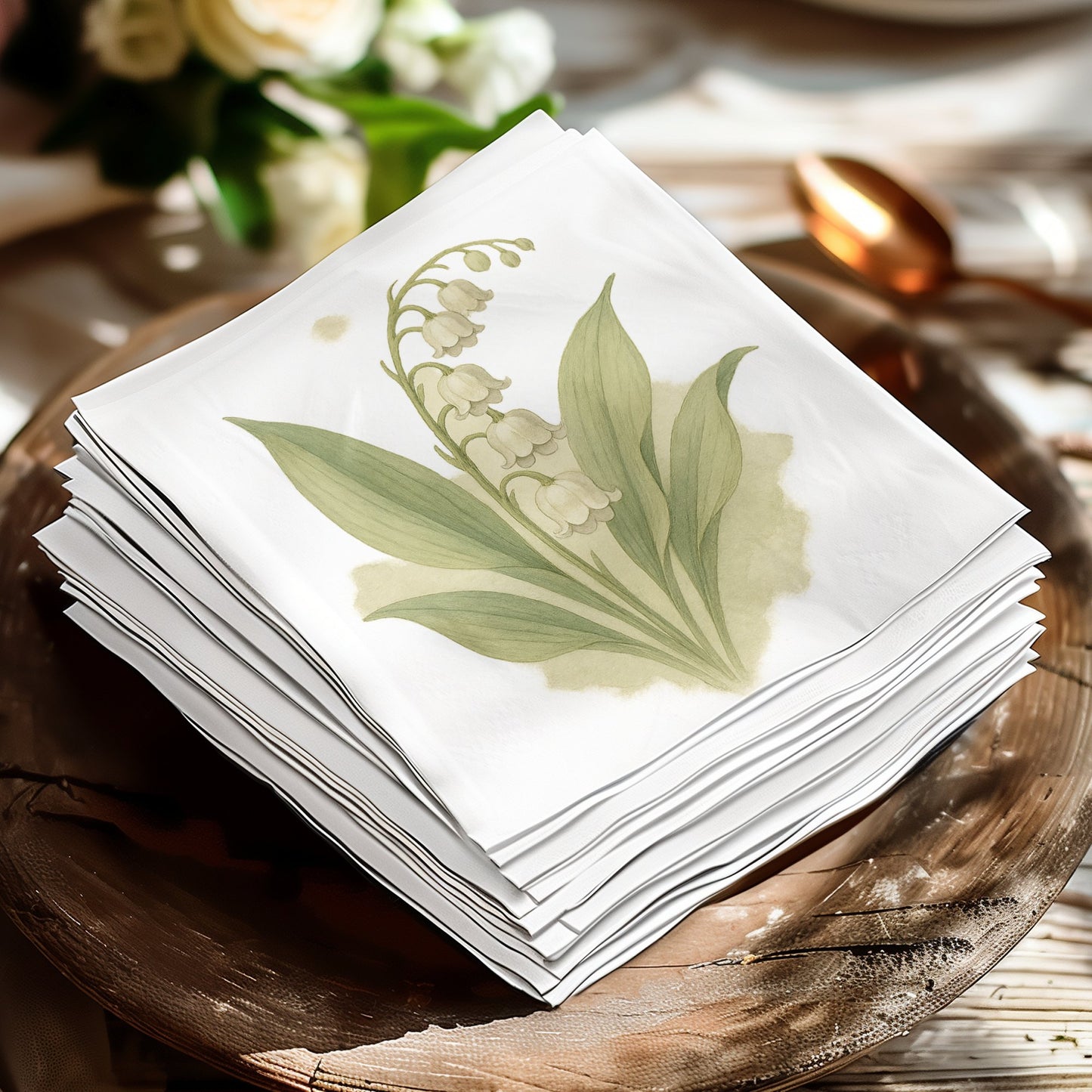 Elegant Lily of the Valley Design Napkin product type