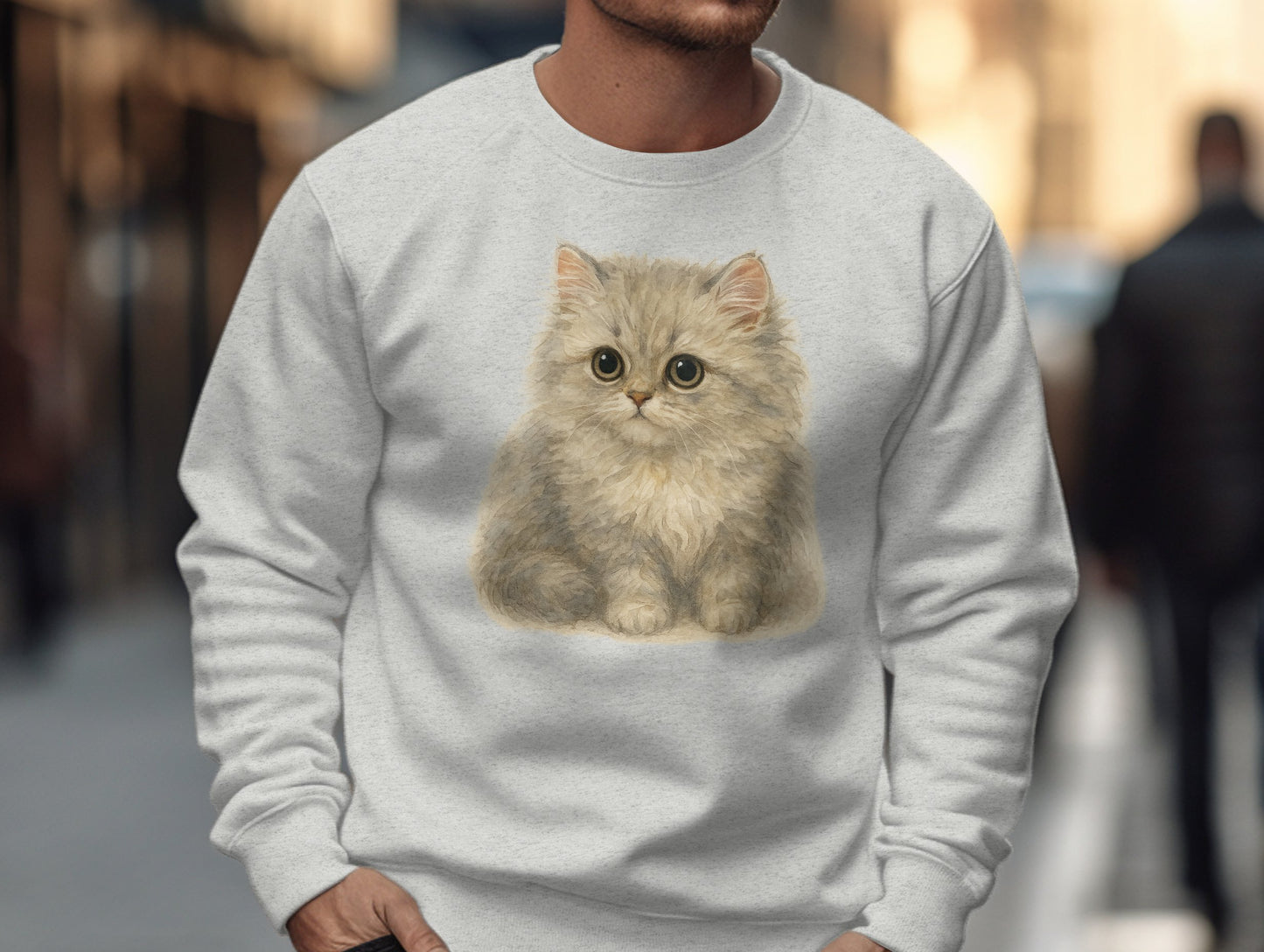 Adorable Fluffy Cat Graphic Design Sweatshirt product
