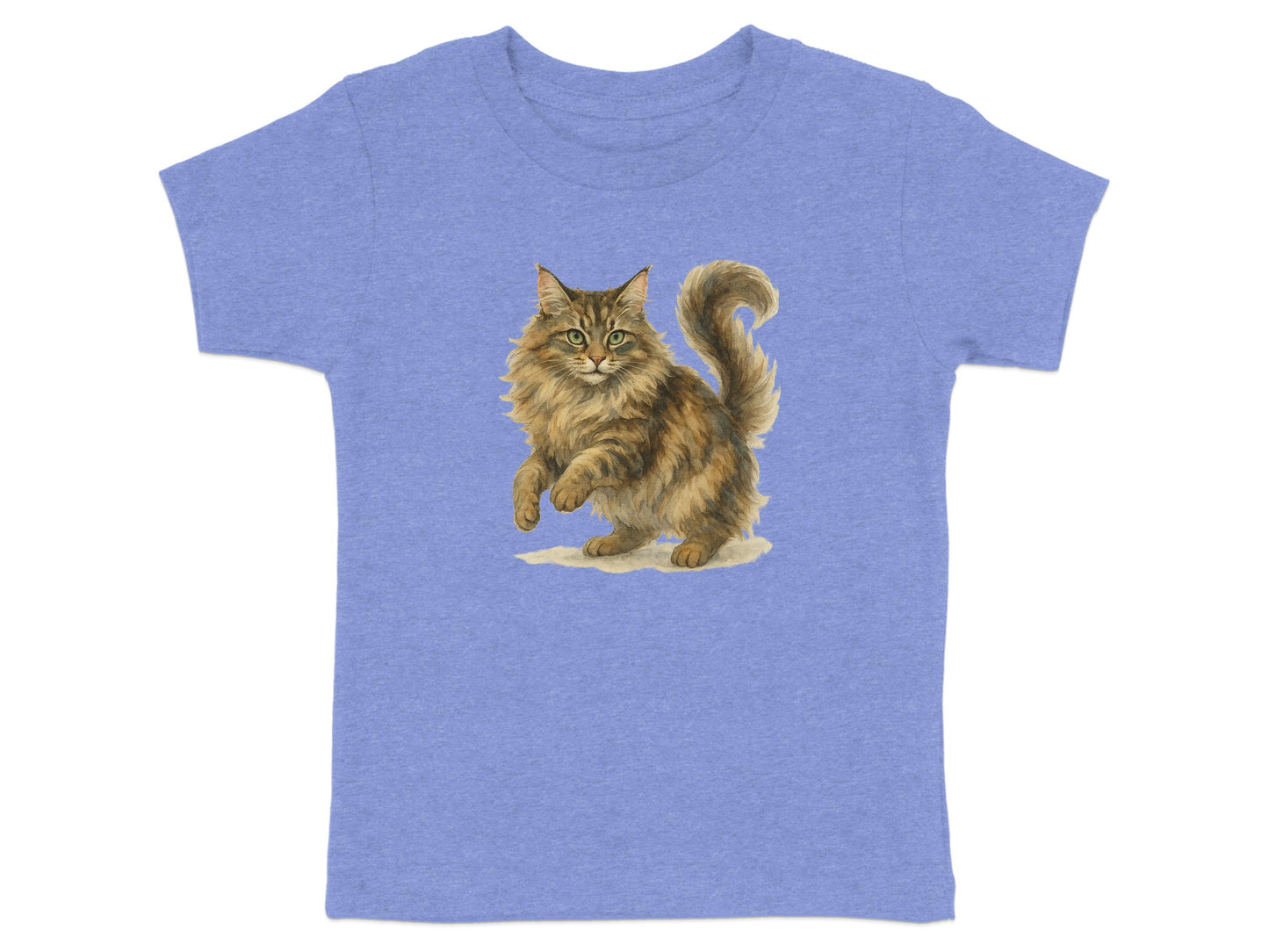 Playful Cat Graphic on Blue Kids T-Shirt product