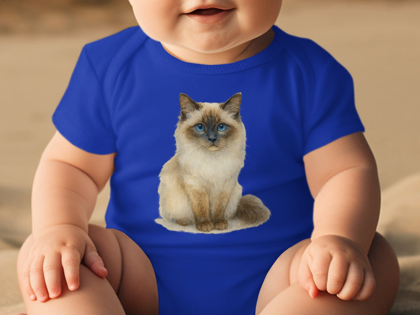 Adorable Blue-Eyed Cat Design Infant Bodysuit product type