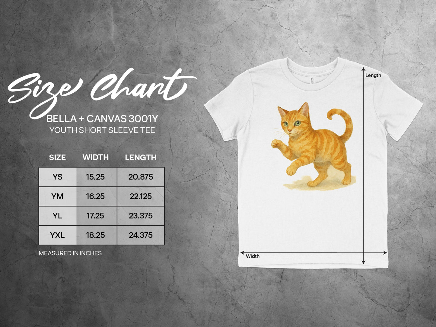 Adorable Orange Cat Youth Short Sleeve Tee product type