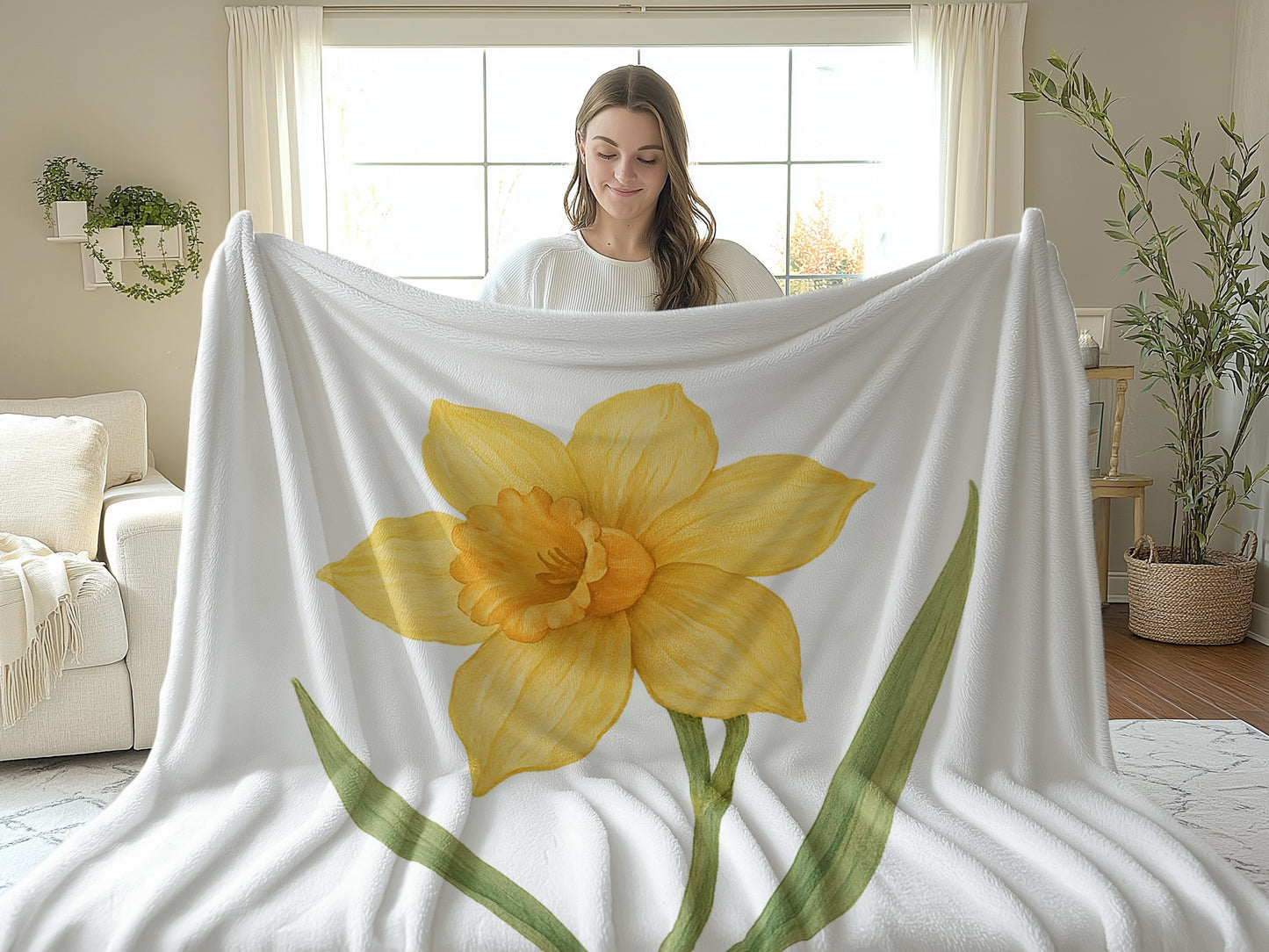 Daffodil Flower Design Cozy Warm Comfortable Blanket product
