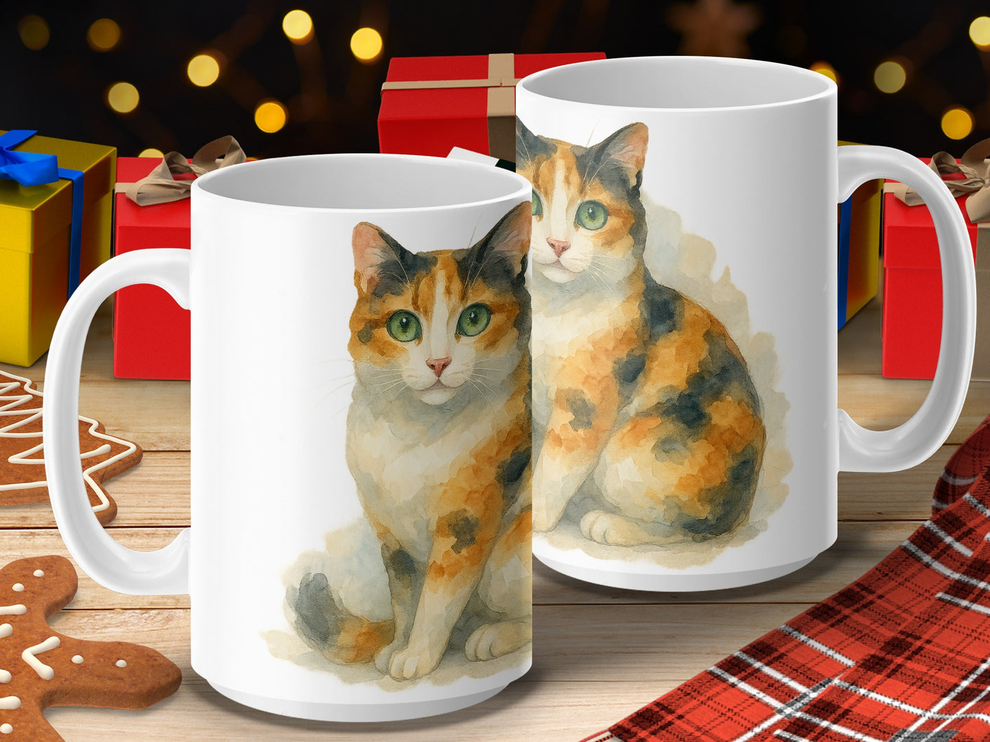 Adorable Cat Artwork Perfect Christmas Gift Mug product type