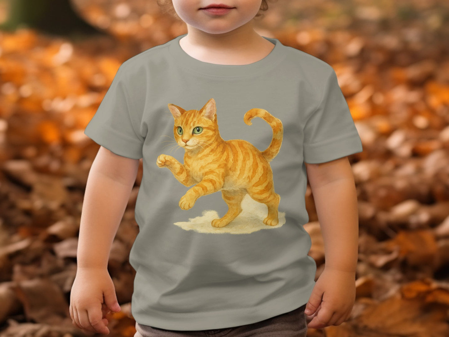 Cute Toddler T-Shirt with Orange Cat Design product type