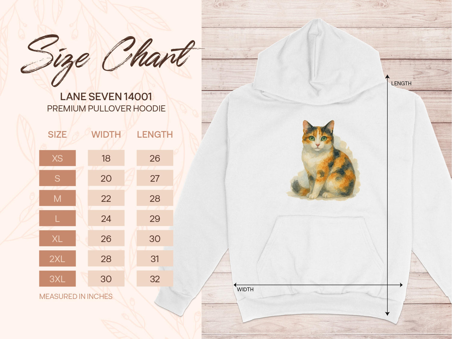 Cute Calico Cat Graphic Hoodie for Feline Lovers product type