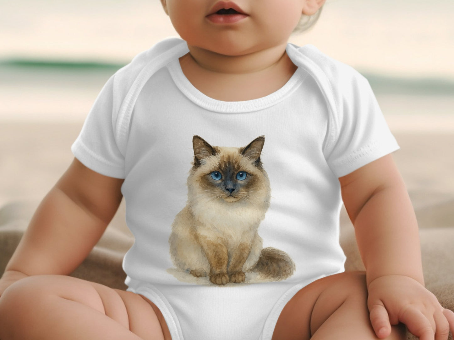 Cute Baby Onesie with Adorable Cat Print design product