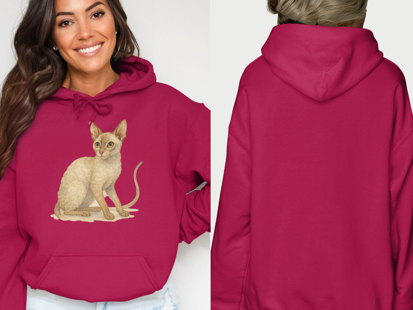 Cozy Red Hoodie with Adorable Kitten Design product type