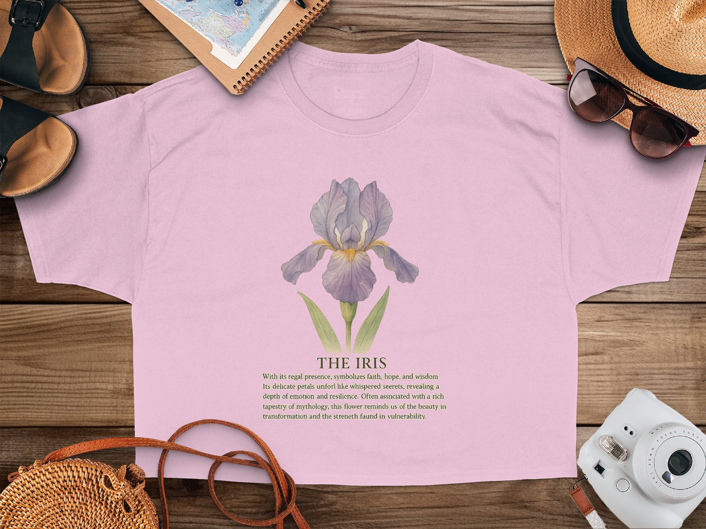 Pink Iris Flower Graphic Short Sleeve Shirt product