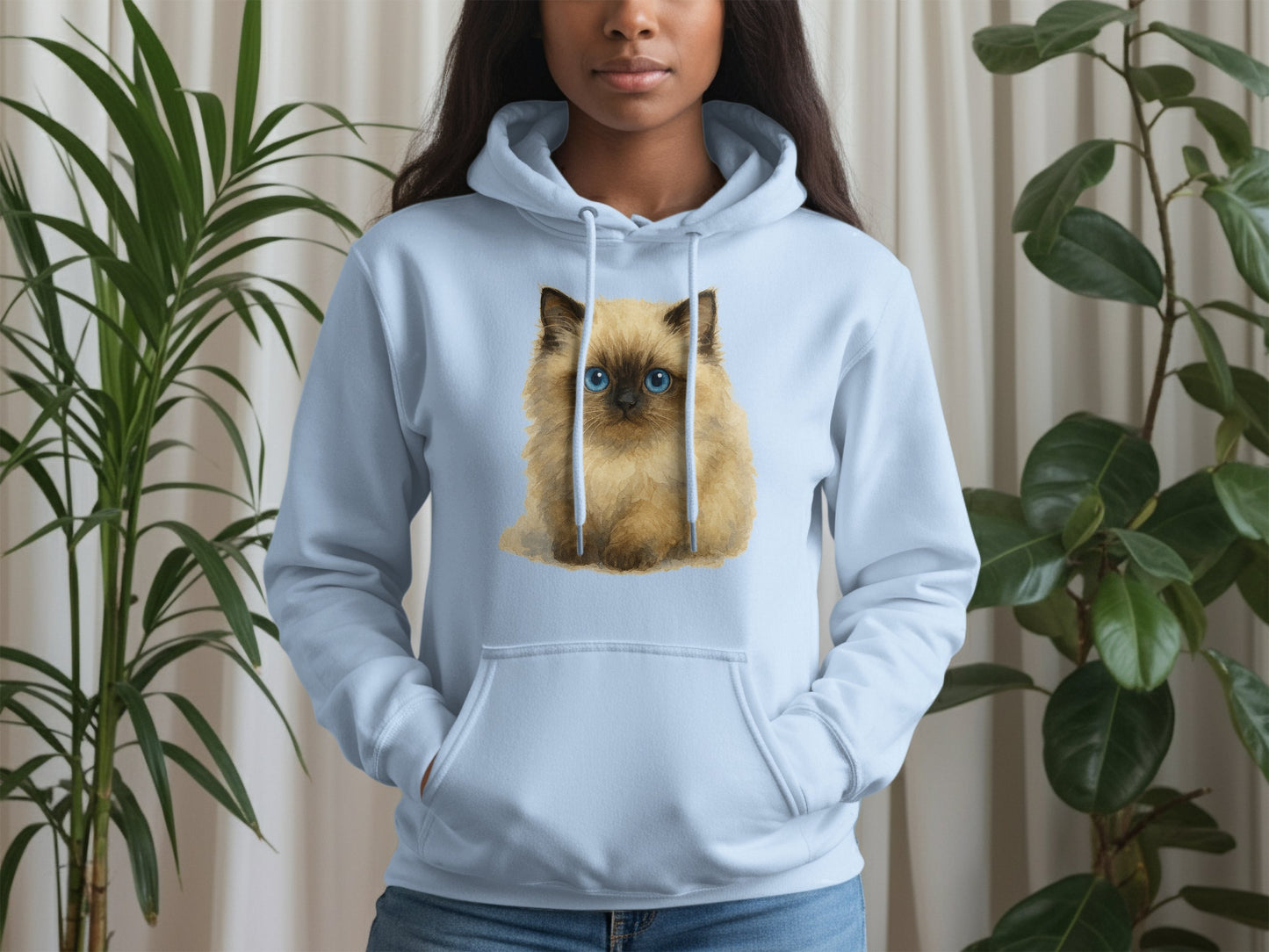 Cute Fluffy Kitty Artwork on Soft Cozy Hoodie product