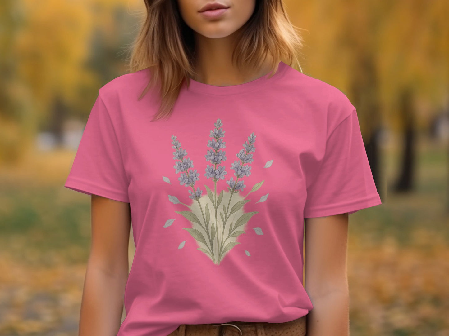 Lavender Bouquet Design Pink Graphic T-Shirt product type