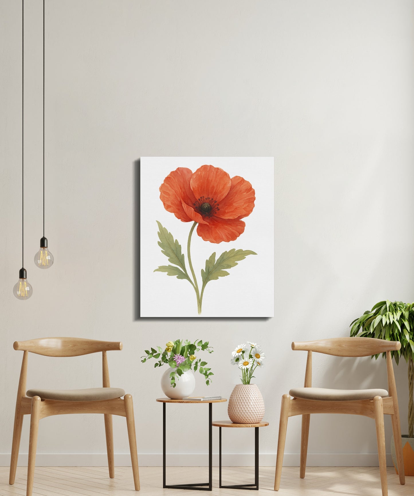 Vibrant Red Poppy Wall Art for Living Room product type