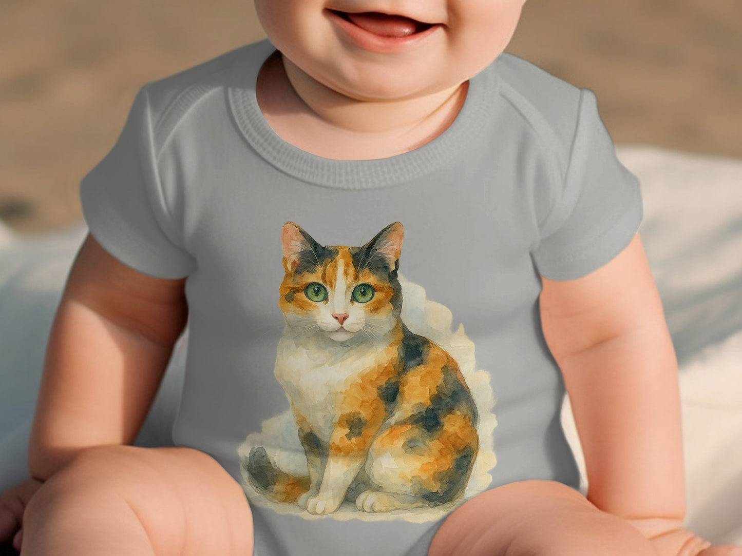 Cute Baby Onesie with Adorable Cat Design product type