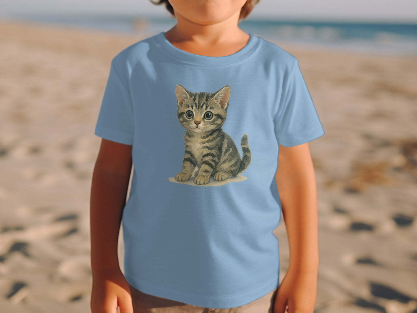 Adorable Kitten Graphic Blue Kids T-shirt product