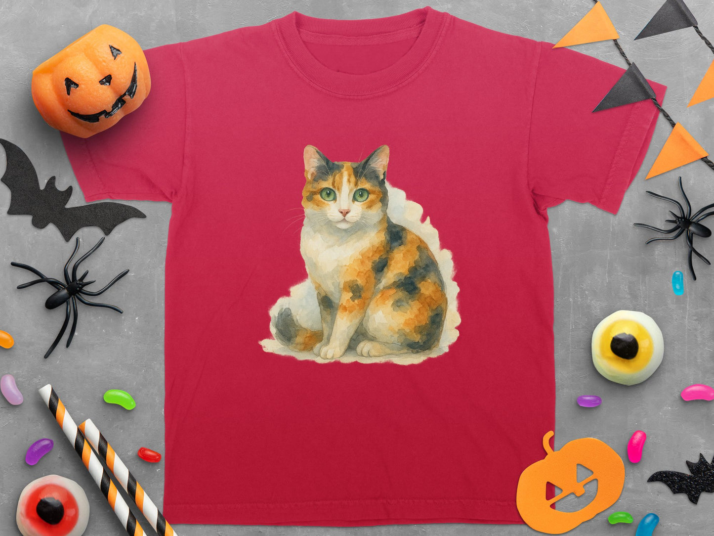 Halloween Design Cat Print Graphic T-shirt product