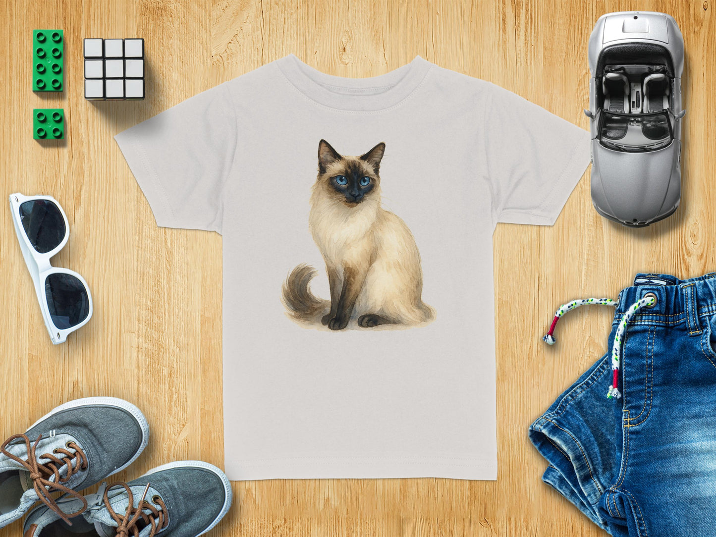 Detailed Cat Image Short Sleeve Kids T-shirt product