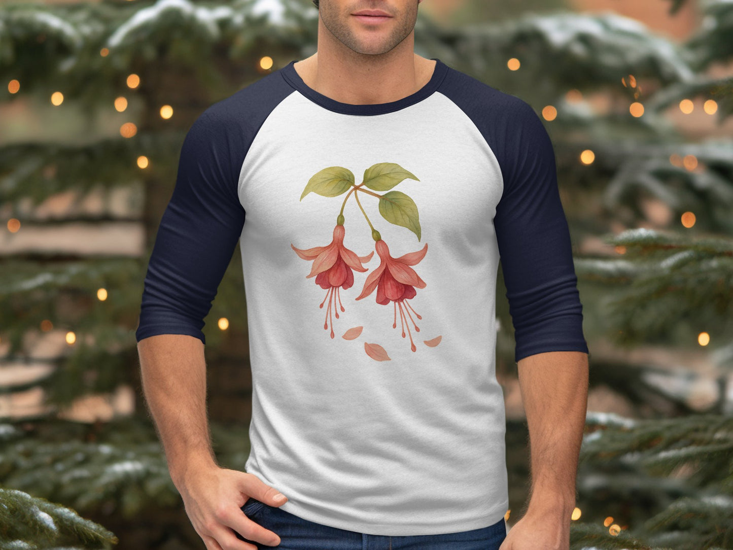 Beautiful Floral Design on Classic Baseball Tee product