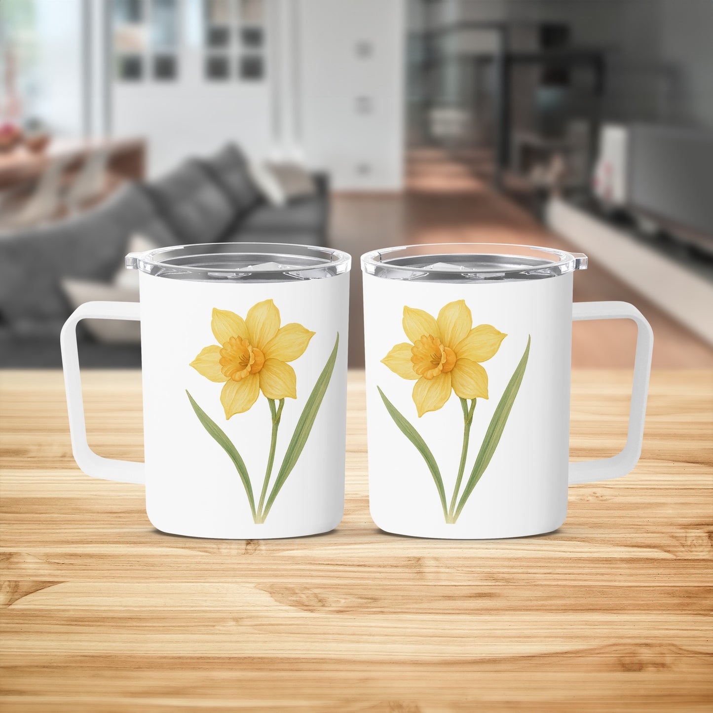 Yellow Daffodil Design White Ceramic Mug product type