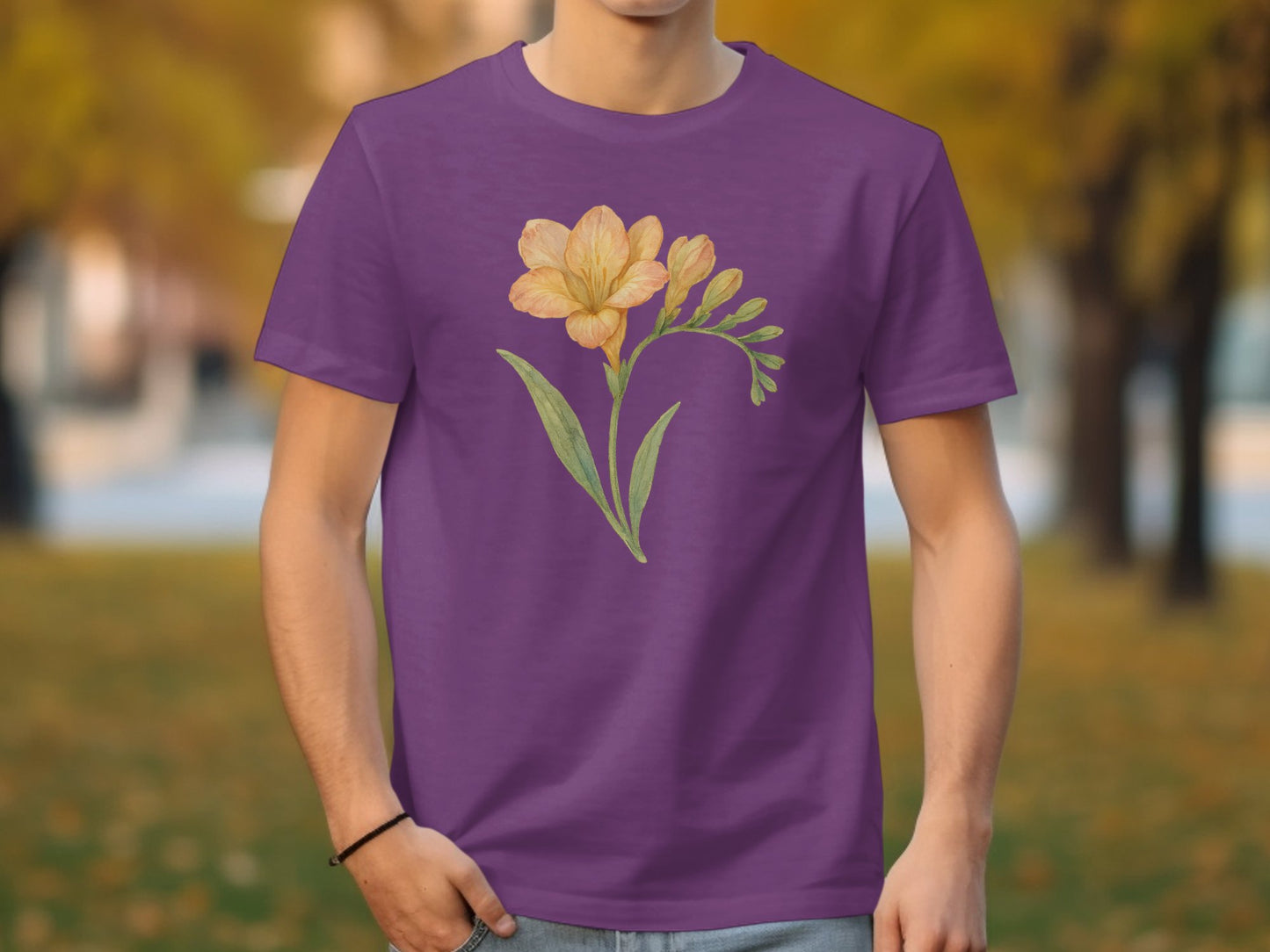 Floral Art Purple Graphic Tee Shirt Product Type