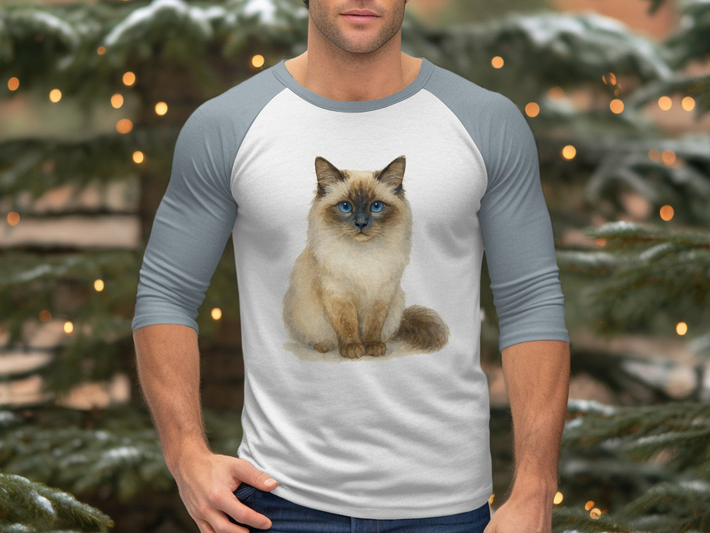 Adorable Cat Print Raglan Sleeve Shirt product type
