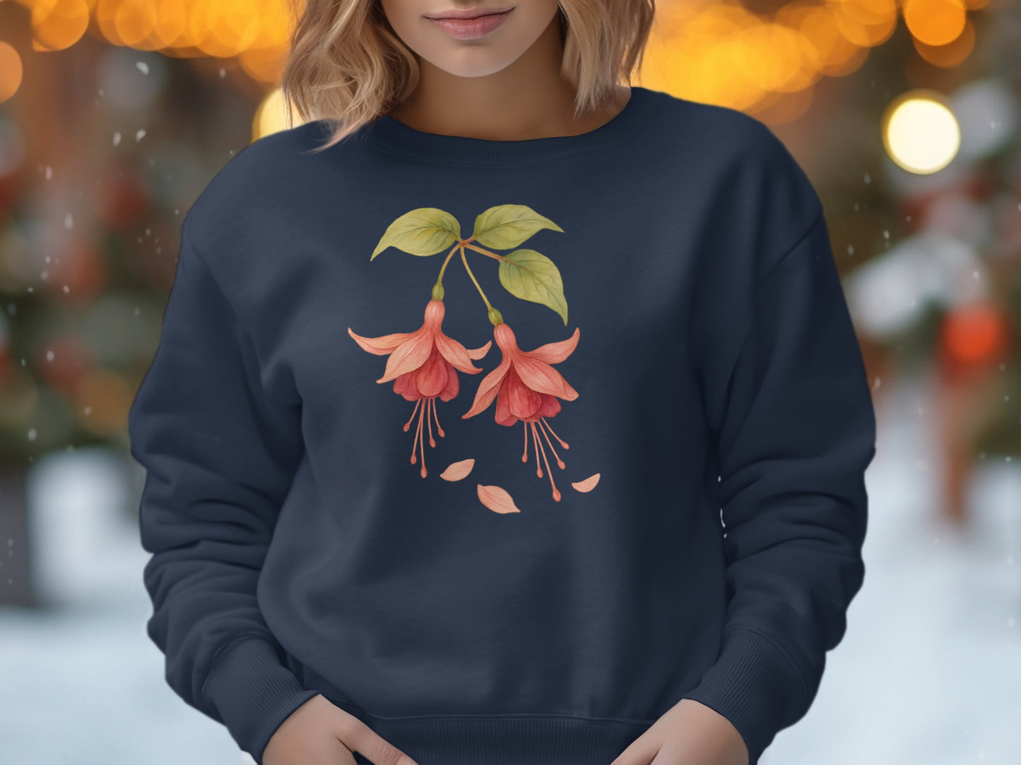 Floral Design Sweatshirt with Artistic Blossom product type