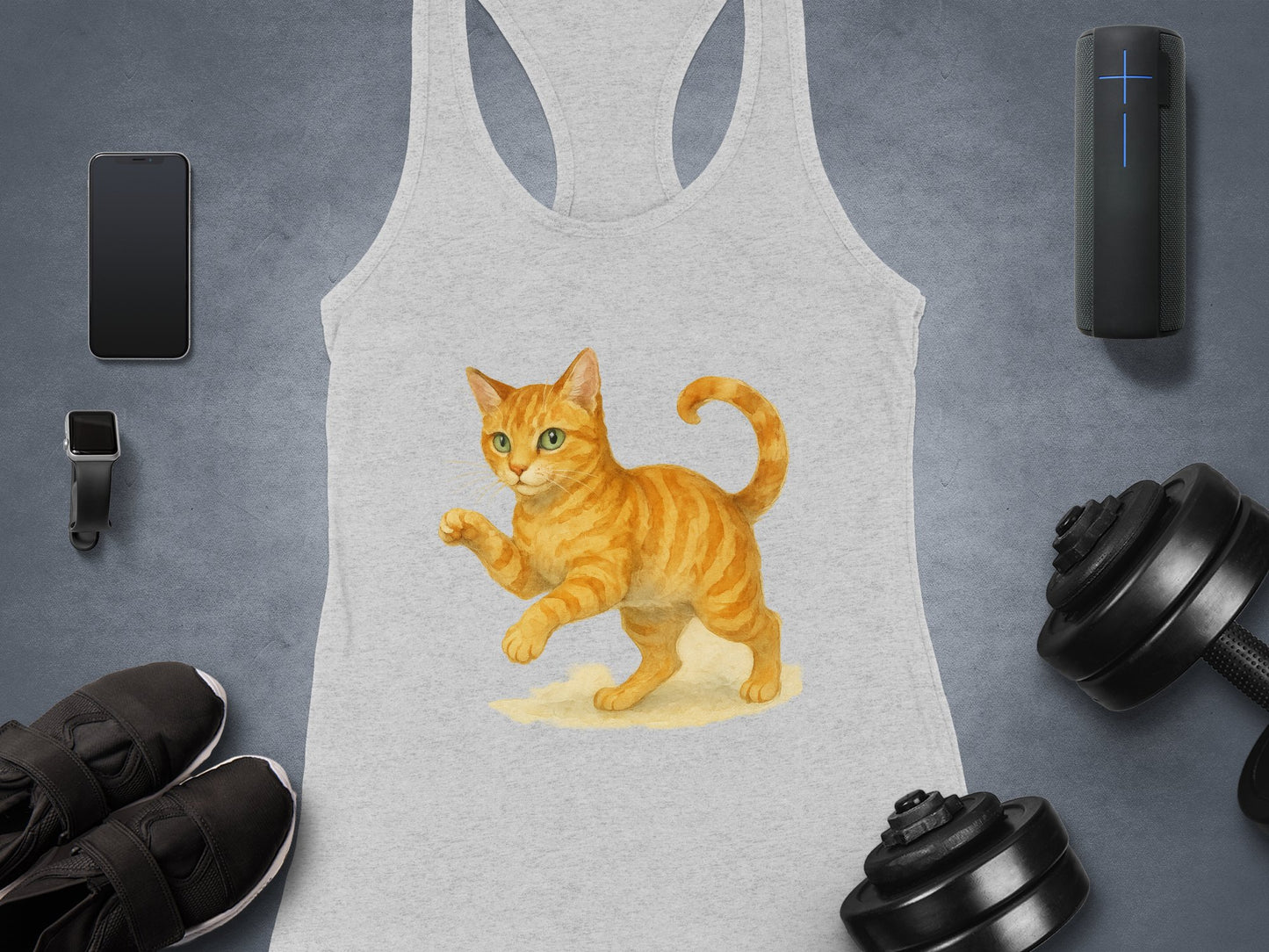 Orange Tabby Cat Graphic Fitness Tank Top product type
