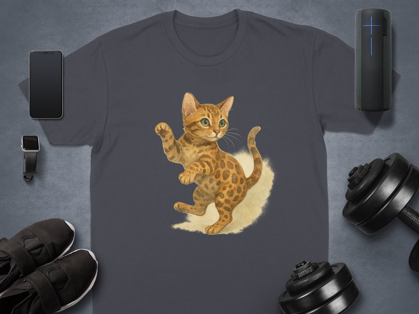 Wild Cat Design Charcoal T-Shirt product type