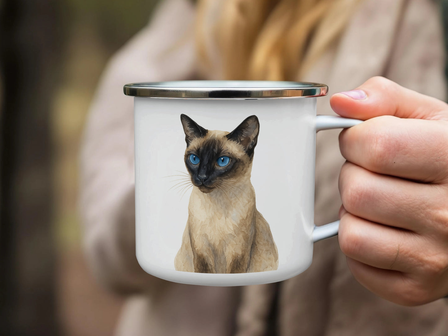 Cute Siamese Cat Mug with Blue Eyes product