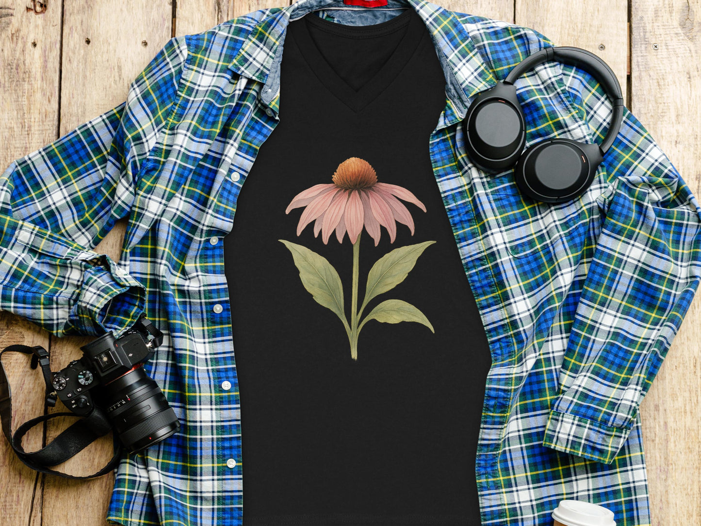 Aesthetic Botanical Print T-Shirt Fashionable Apparel Product