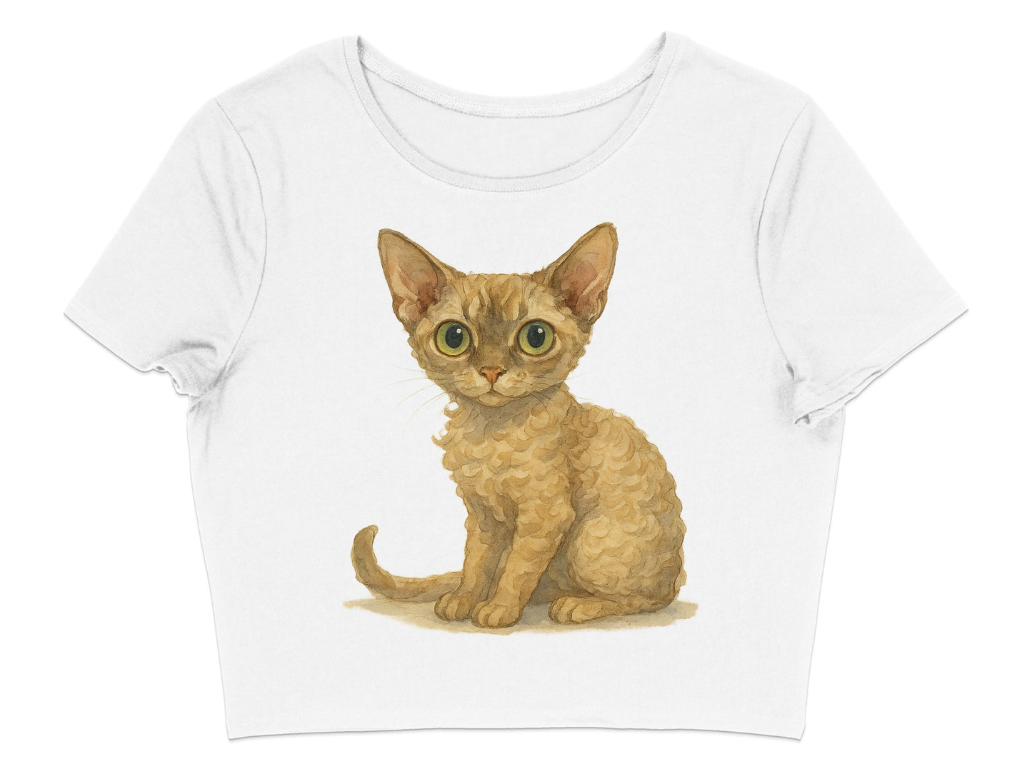 Cute Kitten Artwork On Casual Cropped Top product type