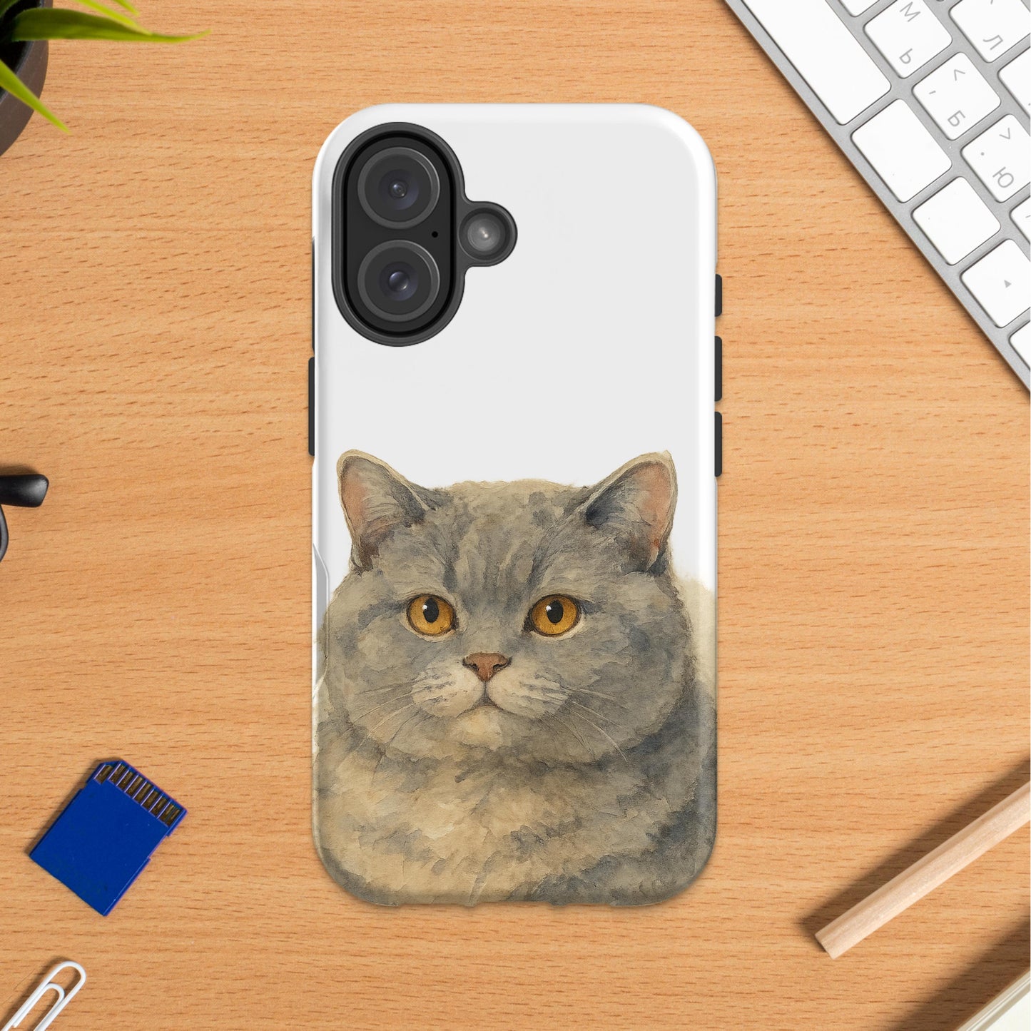 Cute Gray Cat iPhone Case for Pet Lovers Phone product