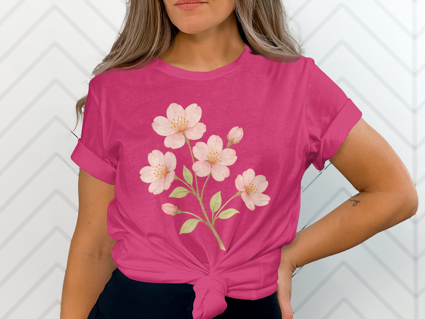 Pink T-shirt with Beautiful Floral Design product type