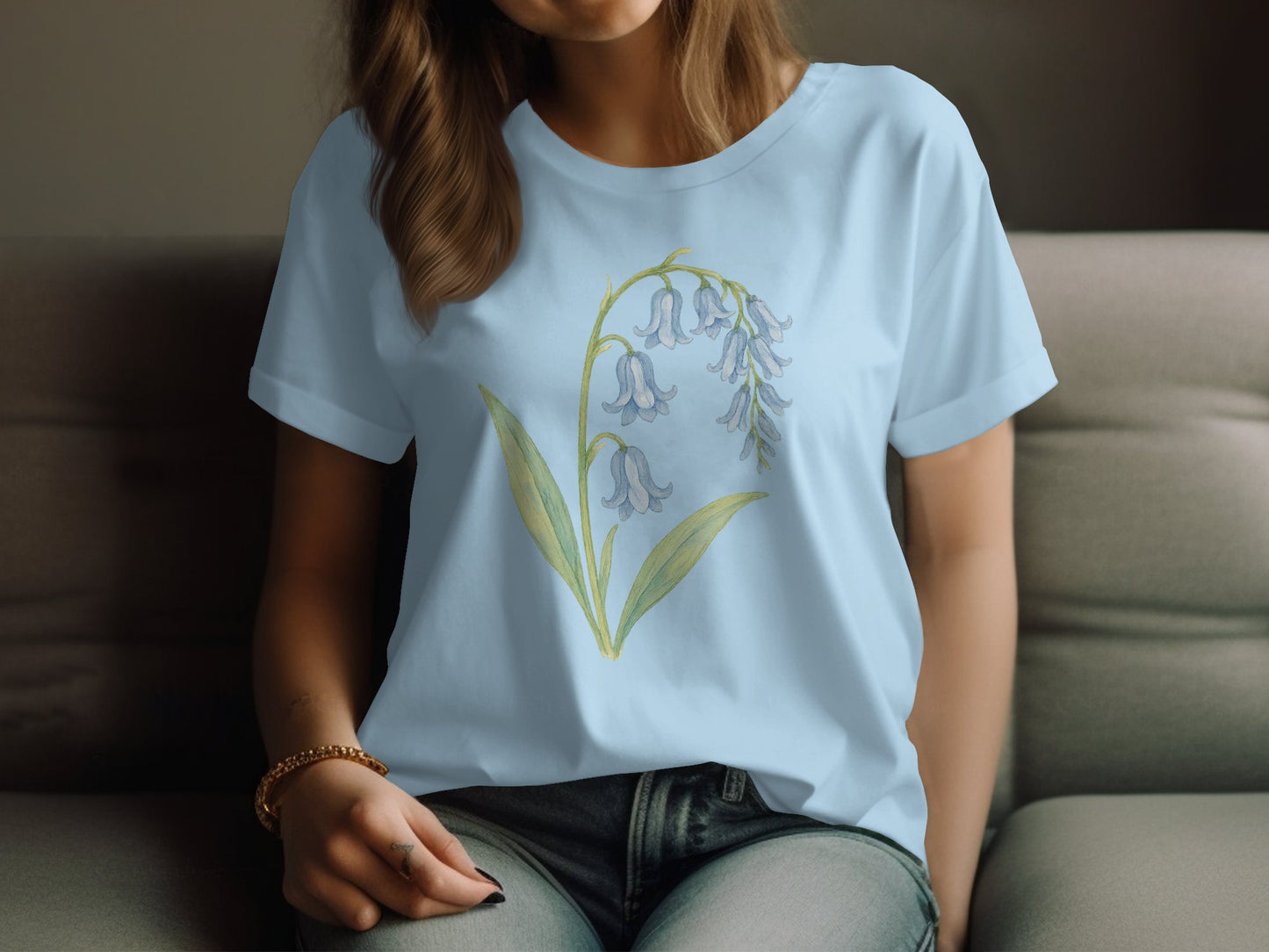 Blue Graphic Tee with Botanical Design product type