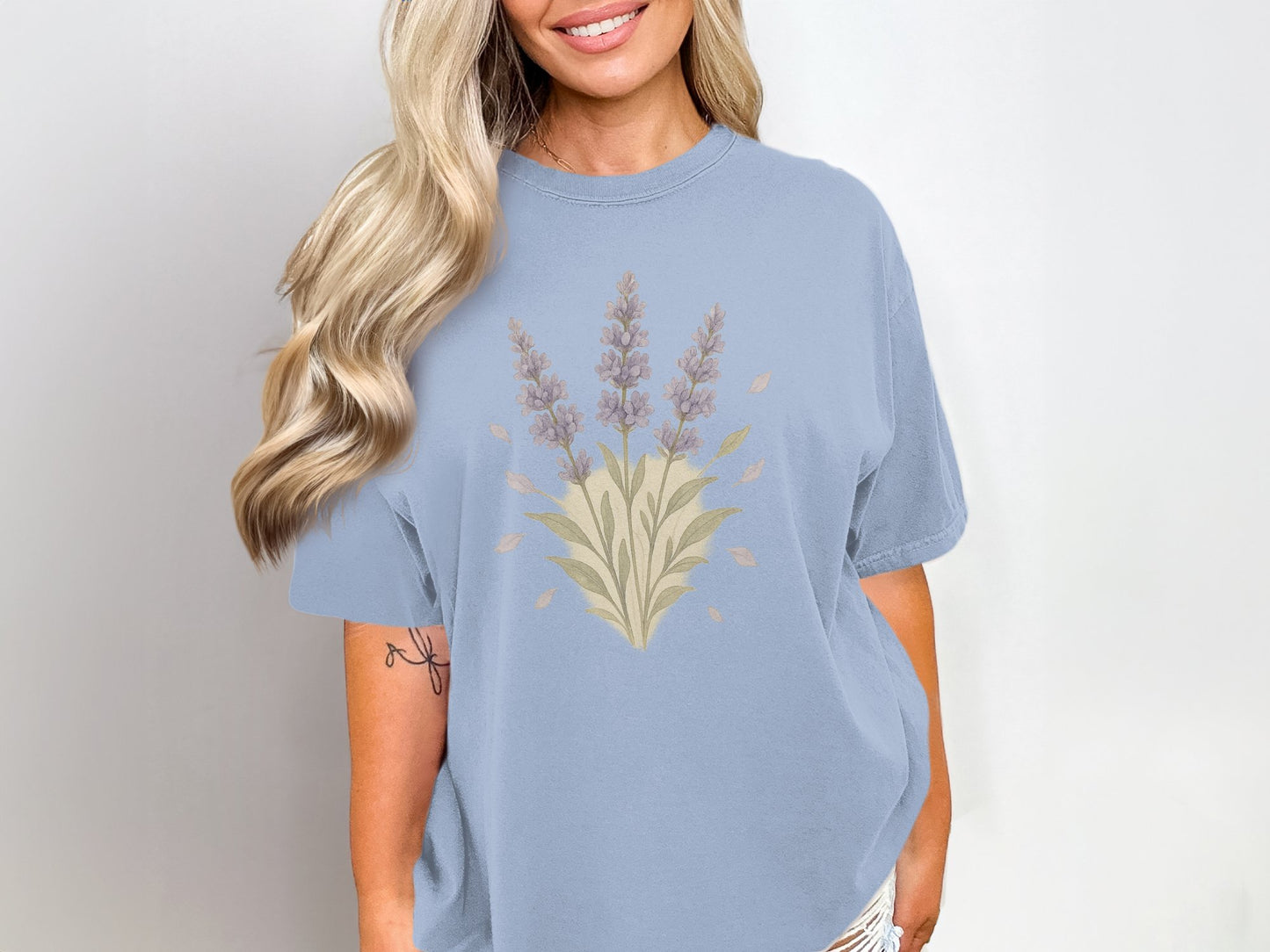Floral Lavender Graphic Print Casual T-shirt product