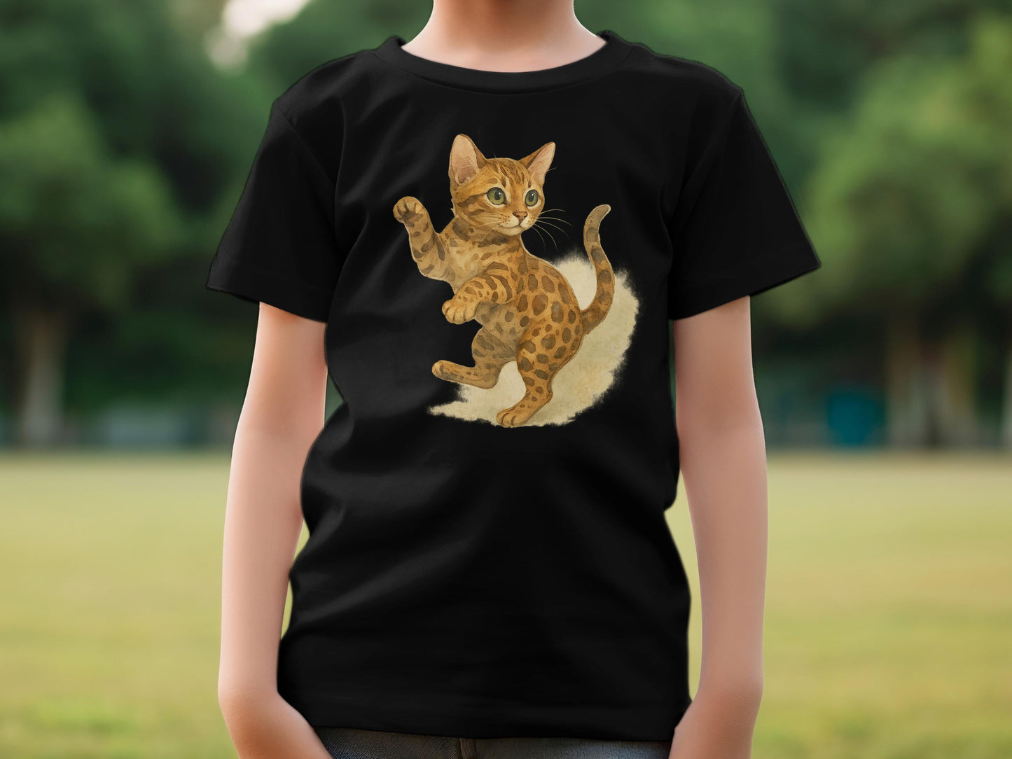 Cute Playful Cat Graphic Tee for Kids product