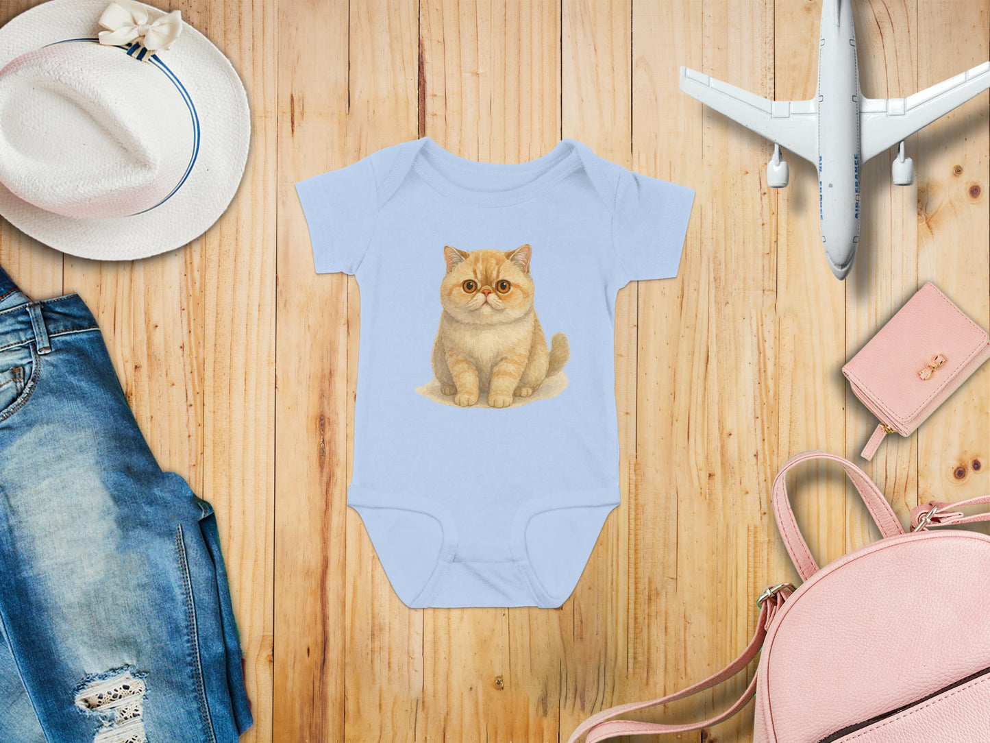 Cute Cat Graphic Baby Onesie Short Sleeve Product