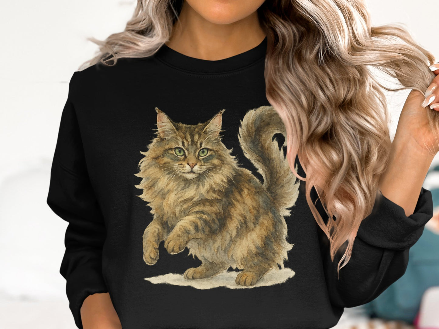 Maine Coon Cat with Fluffy Tail Graphic Sweatshirt product