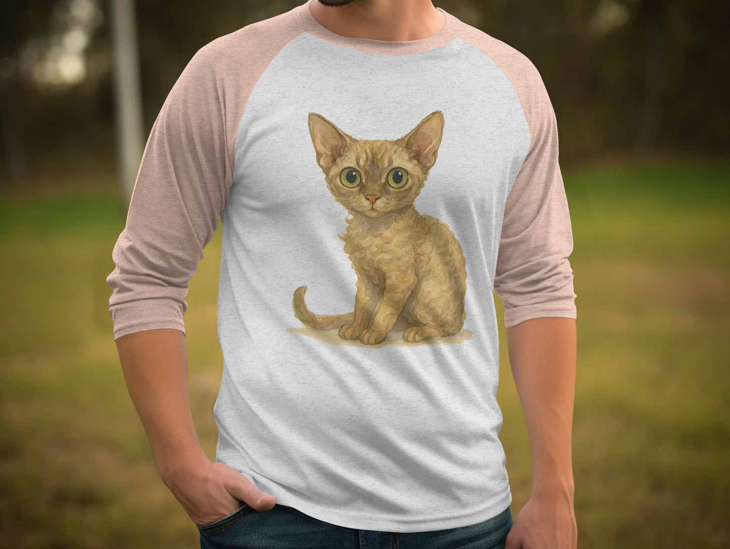 Cute Green Eyed Kitten Graphic Baseball Tee product