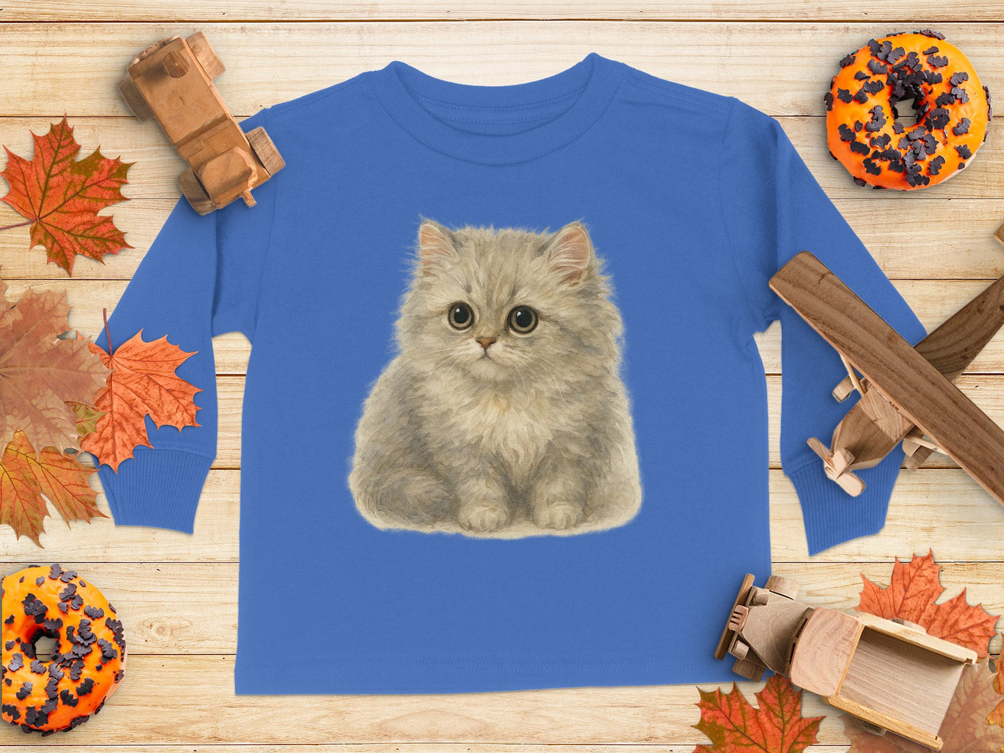Adorable Kitten Print Long Sleeve Shirt product type