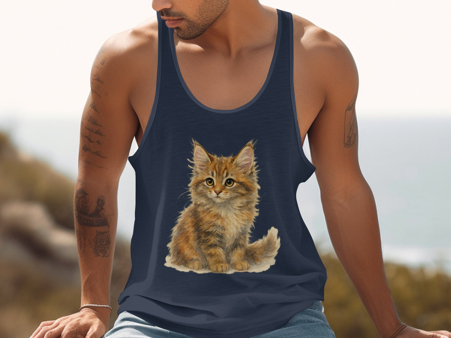 Adorable Kitten Print Design on Tank Top product