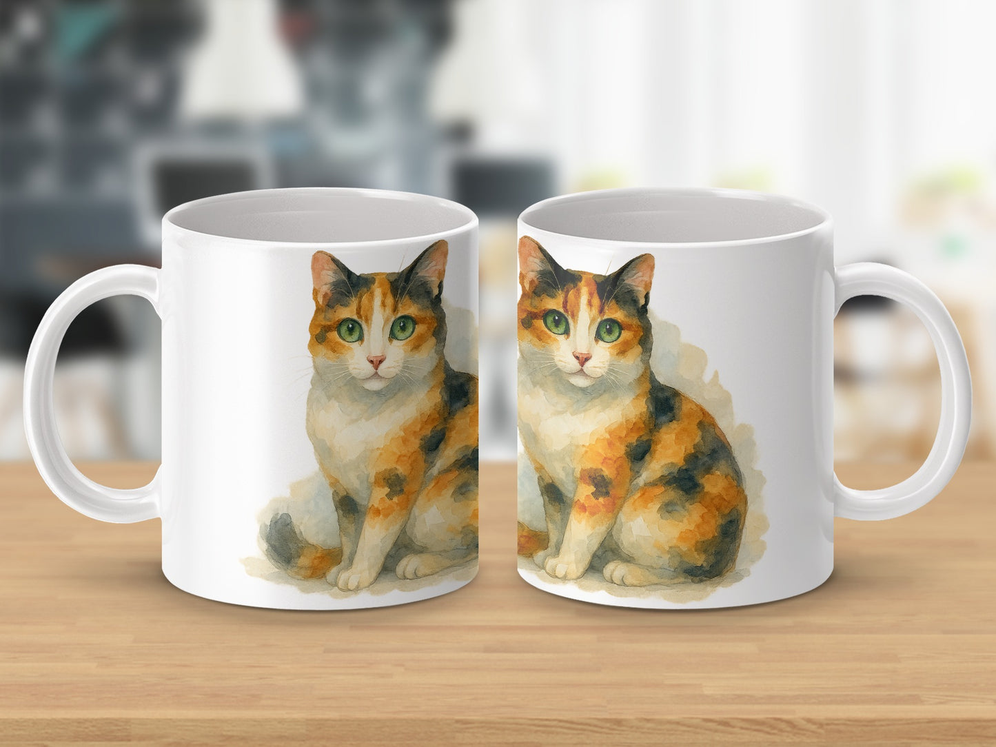 Charming Calico Cat Design Ceramic Coffee Mug product