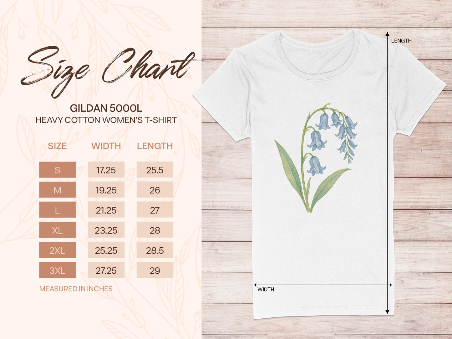 Floral Print Gildan 5000L Heavy Cotton Women's T-shirt product