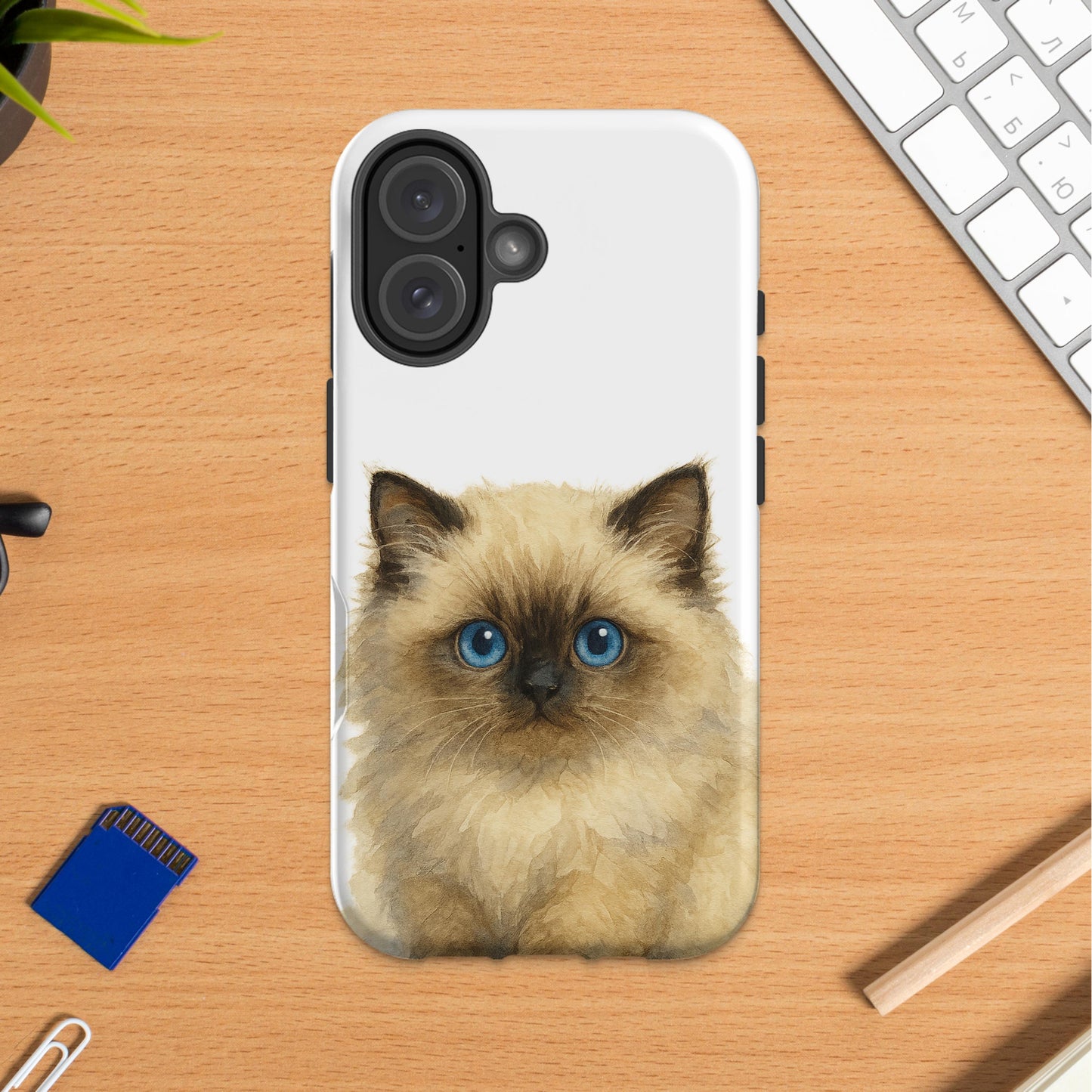 Adorable Blue-Eyed Cat Design Smartphone Case product type