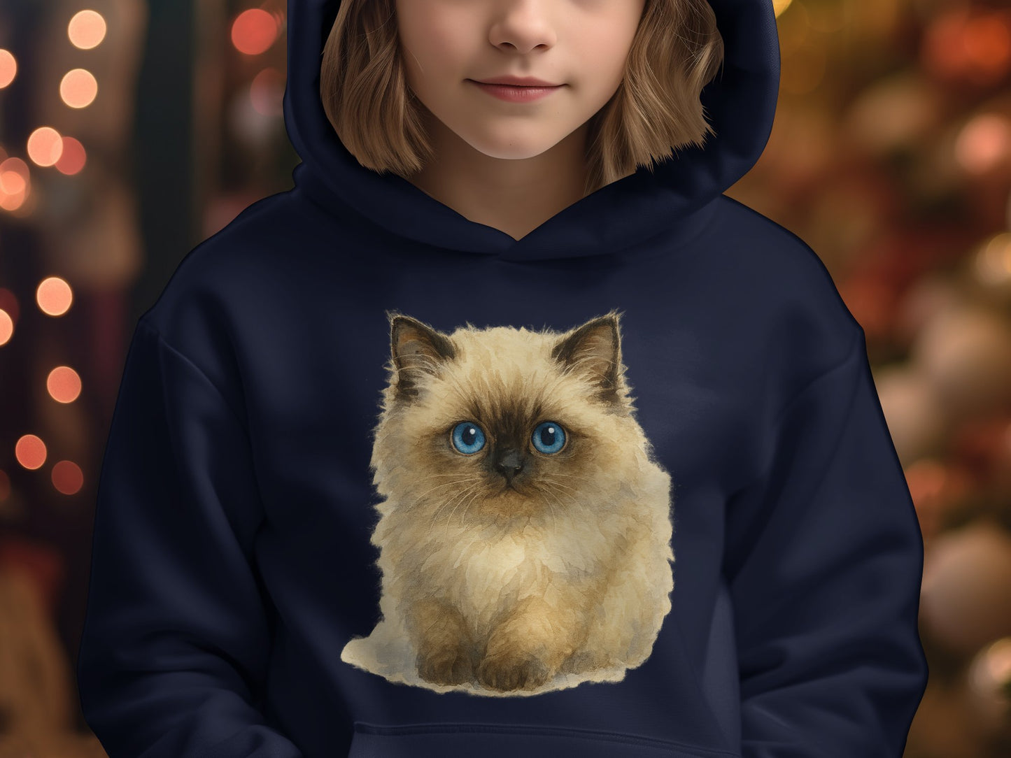 Adorable Blue-Eyed Kitten Print on Hoodie product