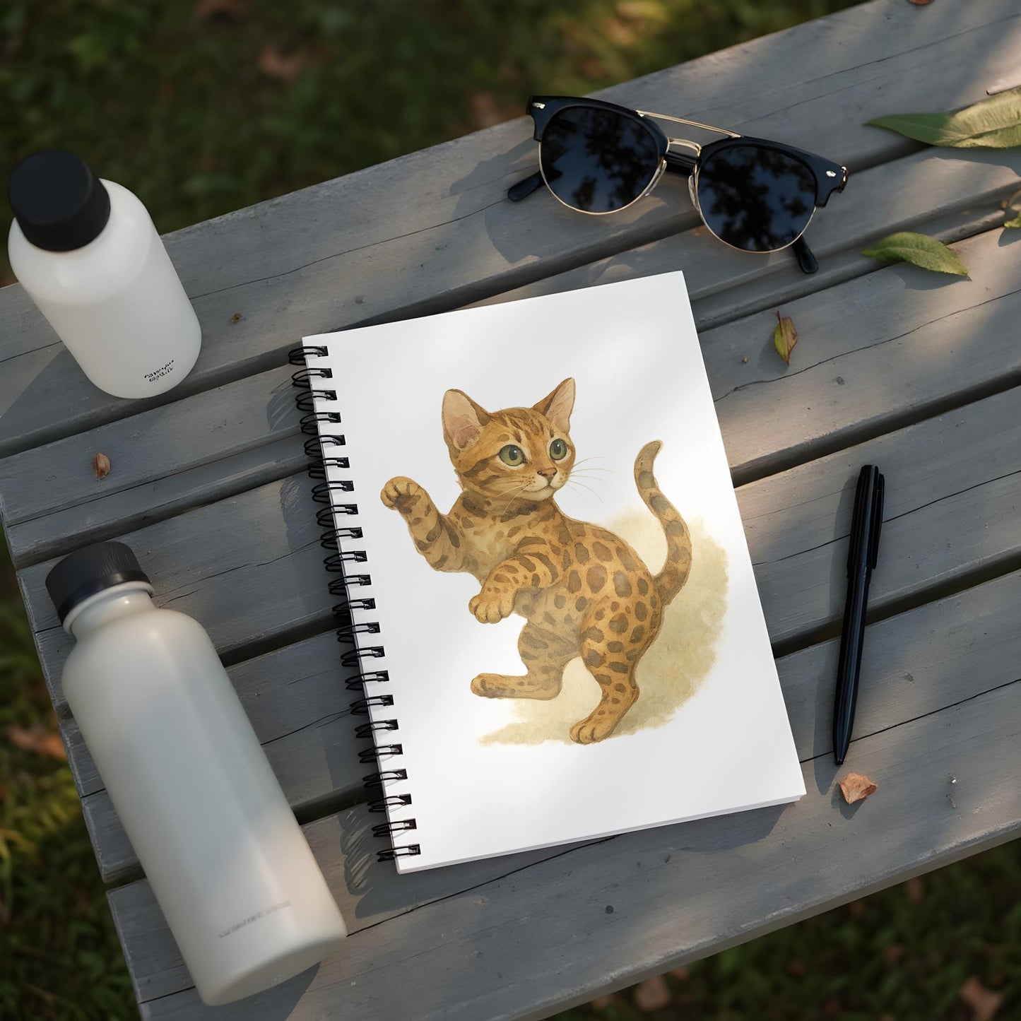 Adorable Kitten Illustration Spiral Notebook product