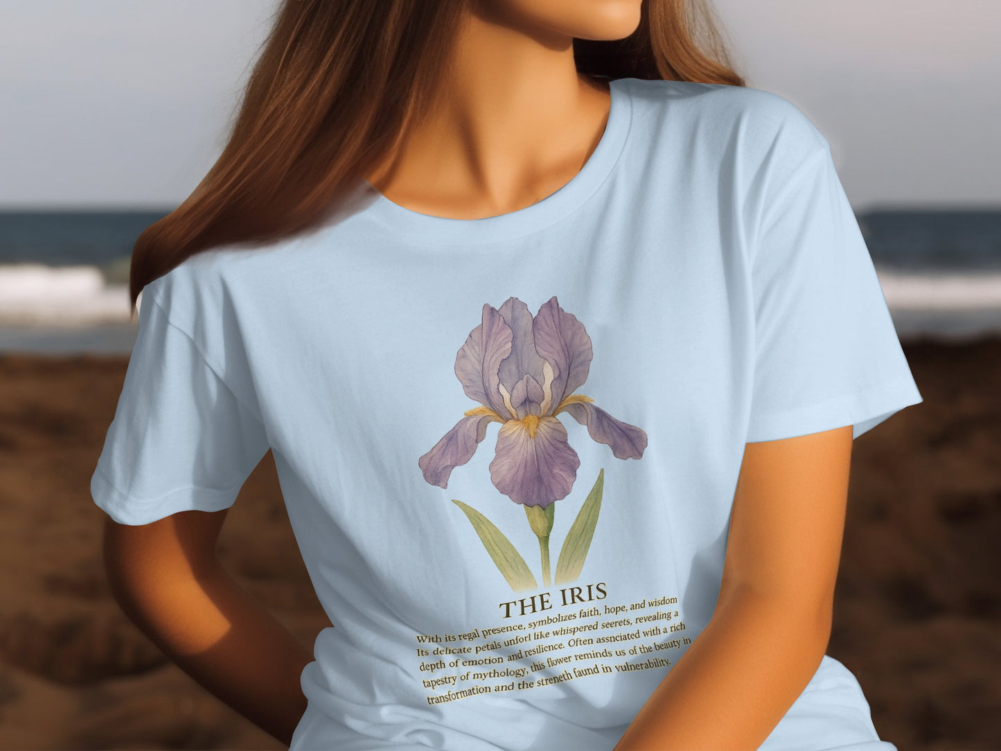 Stylish The Iris Print Tee Shirt Casual product type