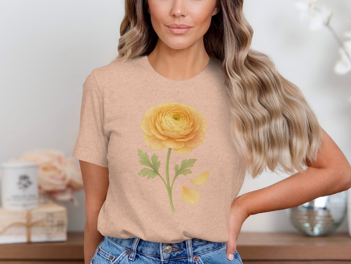 Yellow Flower Graphic Tee Casual Wear Product Type