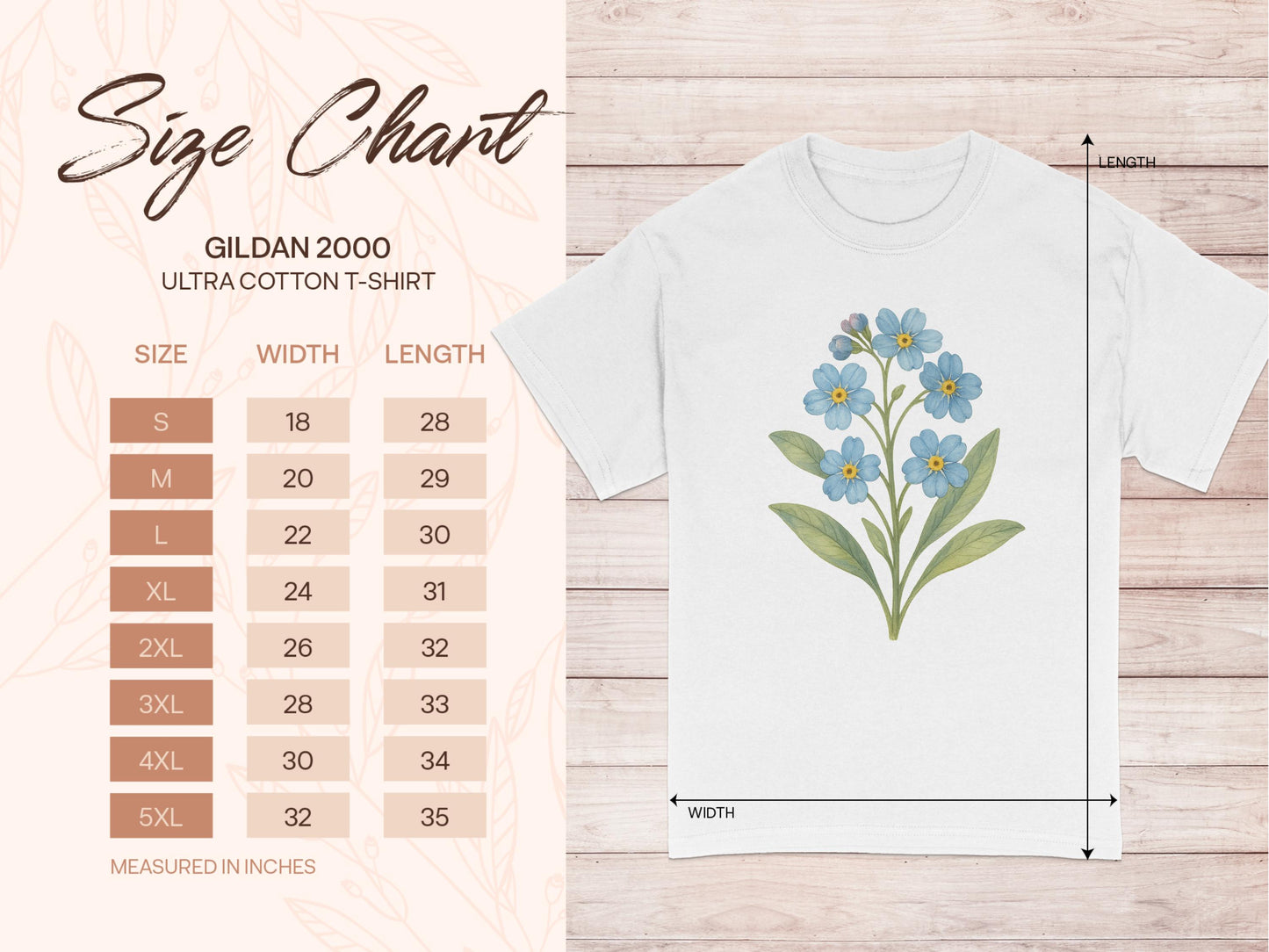 Forget Me Not Flowers Graphic Ultra Cotton T-Shirt product type