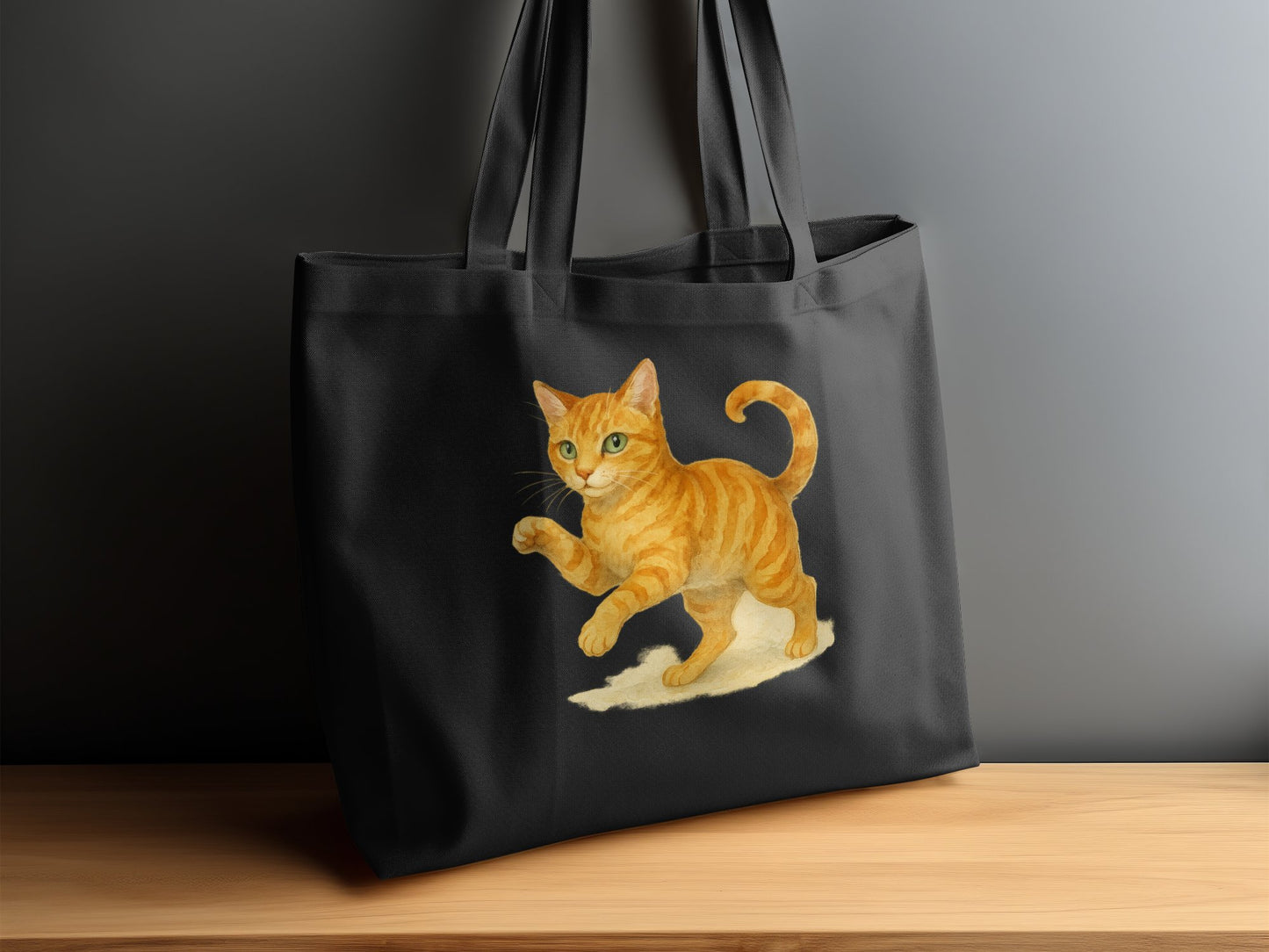 Orange Cat Illustration on Tote Bag Product