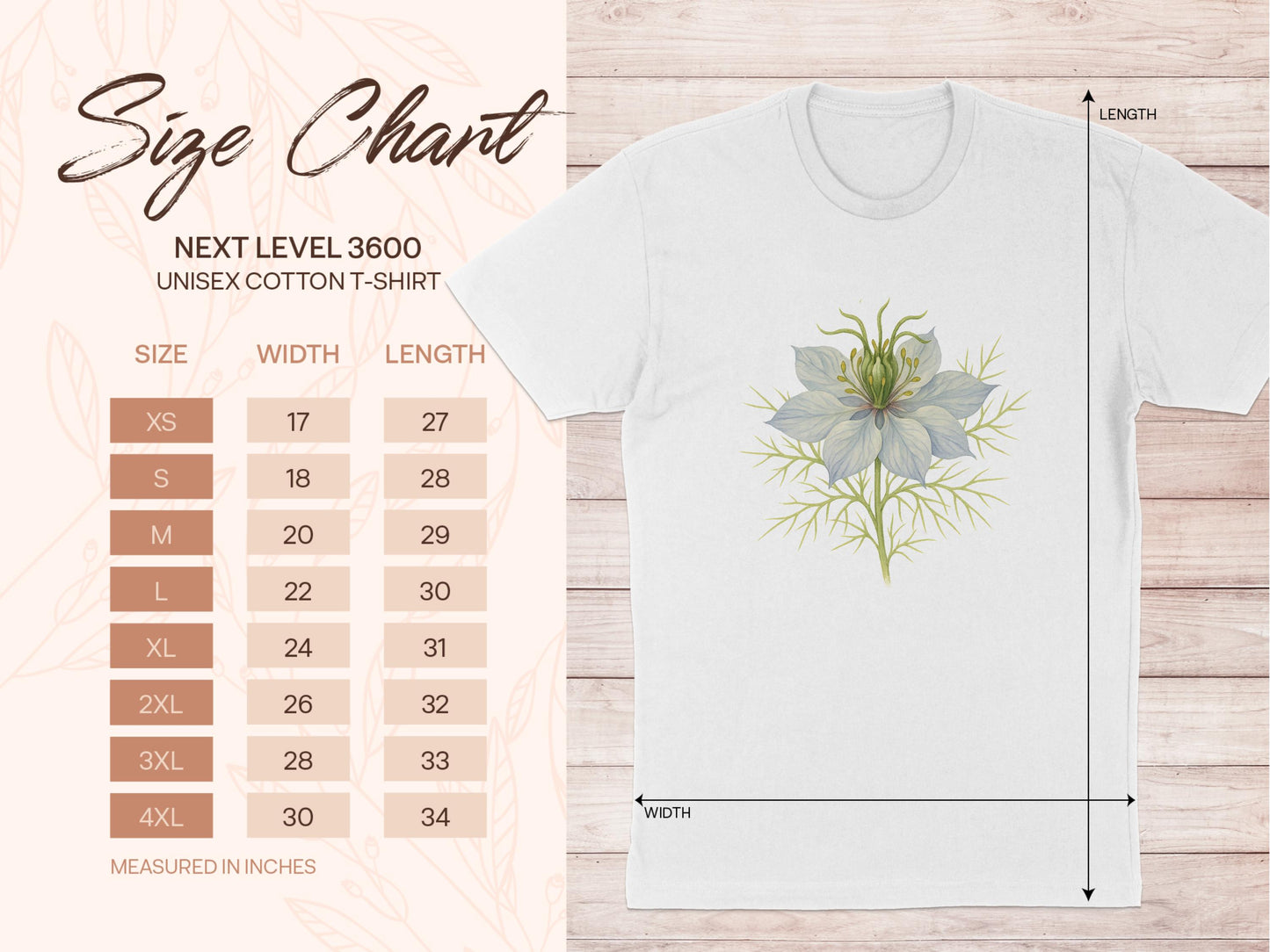 Floral Graphic White Tee Chart Unisex Shirt product type