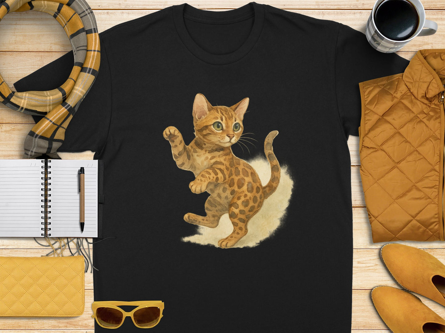 Adorable Baby Leopard Cat Graphic Printed Shirt product type
